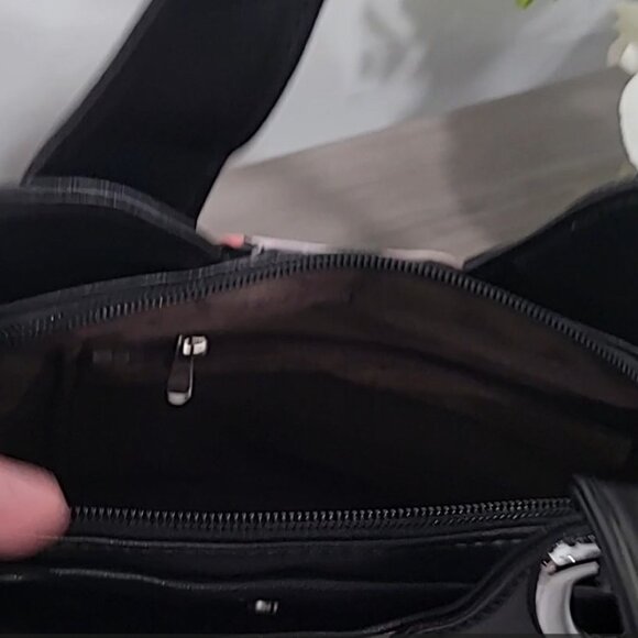 Floral Print Handbag with Black Handles & Silver Hardware NWOT - Picture 5 of 7